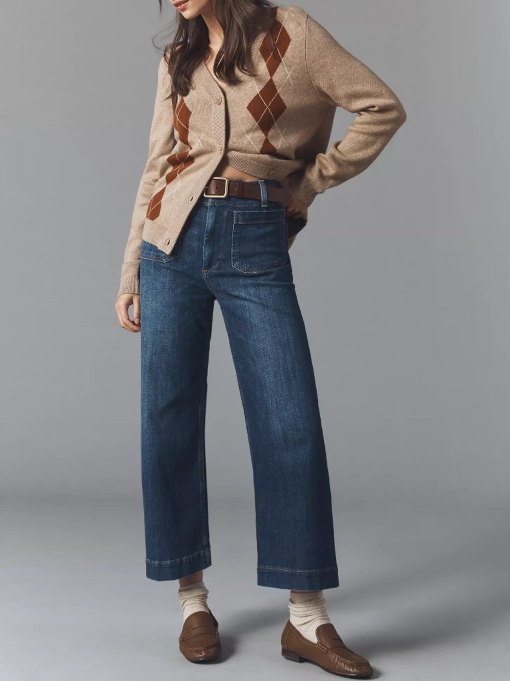 Maeve Colette High-Rise Wide-Leg Cropped Jeans Mini Fern Wash 28 Tall